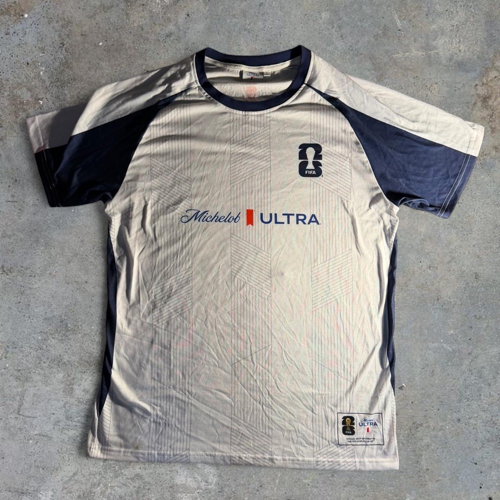 Michelob Ultra FIFA World Cup 26 Soccer Jersey Shirt White Navy Mens Large